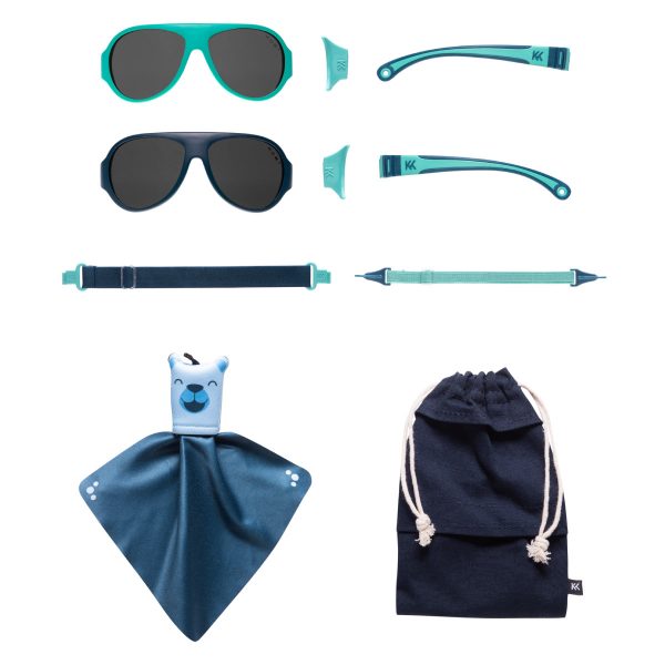 Mokki Sunglasses for kids click and change blue parts and frames